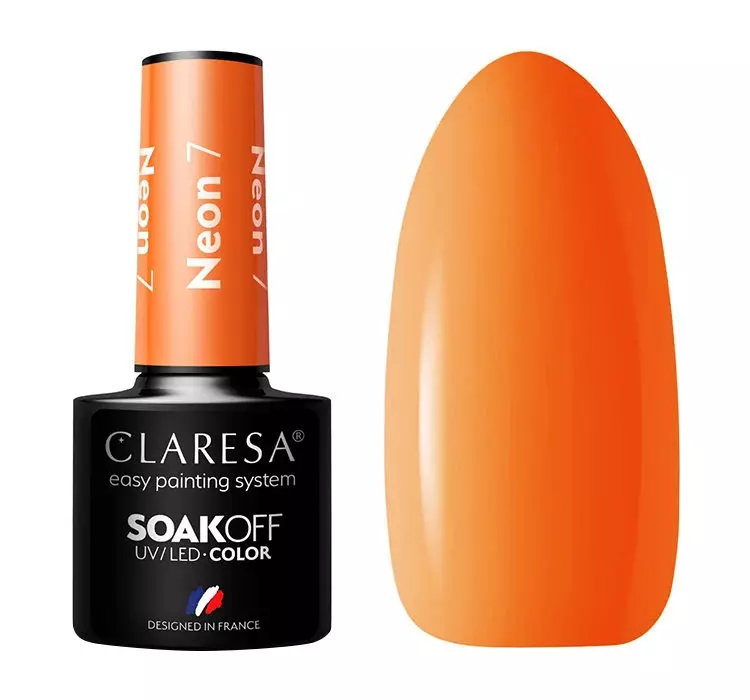 CLARESA SOAK OFF LAKIER HYBRYDOWY NEON 7 5ML