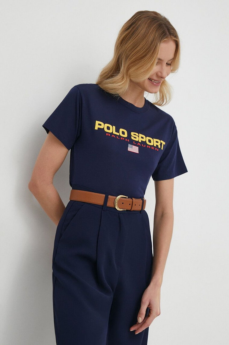 Polo Ralph Lauren t-shirt bawełniany damski kolor granatowy