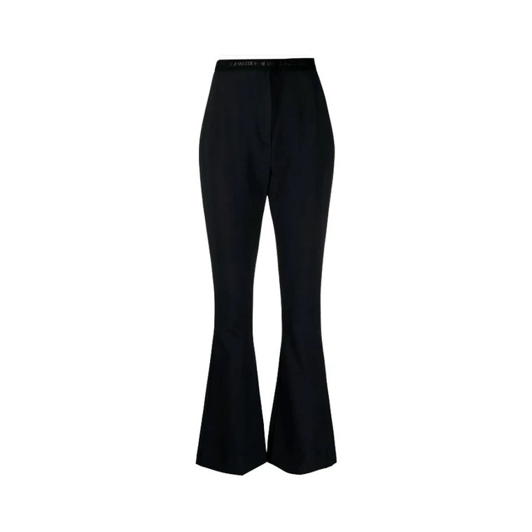Czarne Spodnie o Wysokim Stanie Versace Jeans Couture