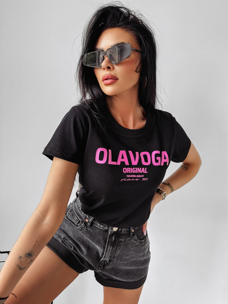 T-shirt damski OLAVOGA WHISPER czarny