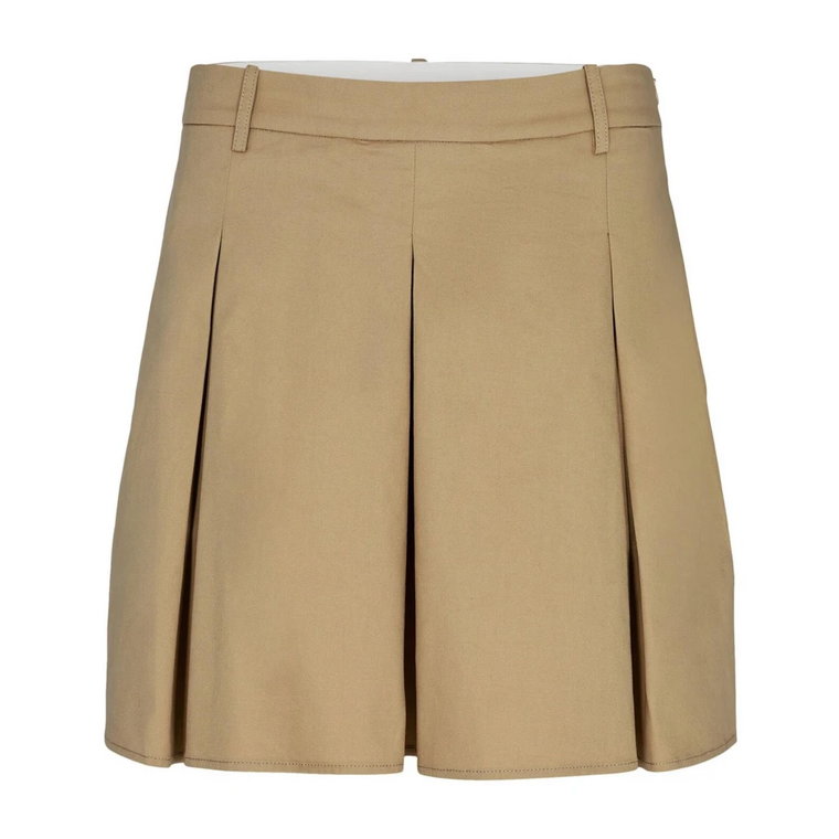 Klasyczna Plisowana Spódnica 34021 Khaki Co'Couture