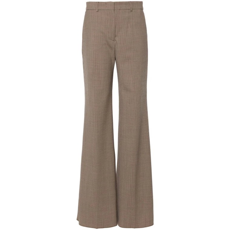 Flared Leg Wool Blend Trousers Beige Sportmax