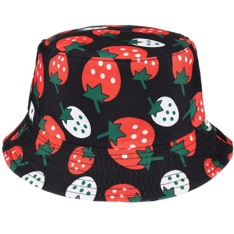 Truskawki dwustronny kapelusz dziecięcy bucket hat KAP-MD