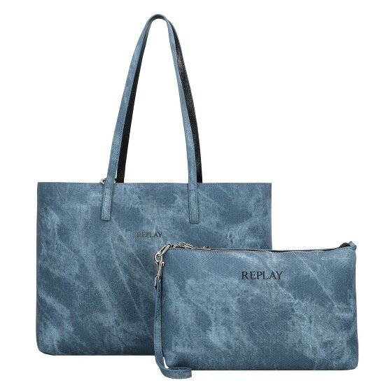 Replay Shopper Bag 35 cm blue denim-black