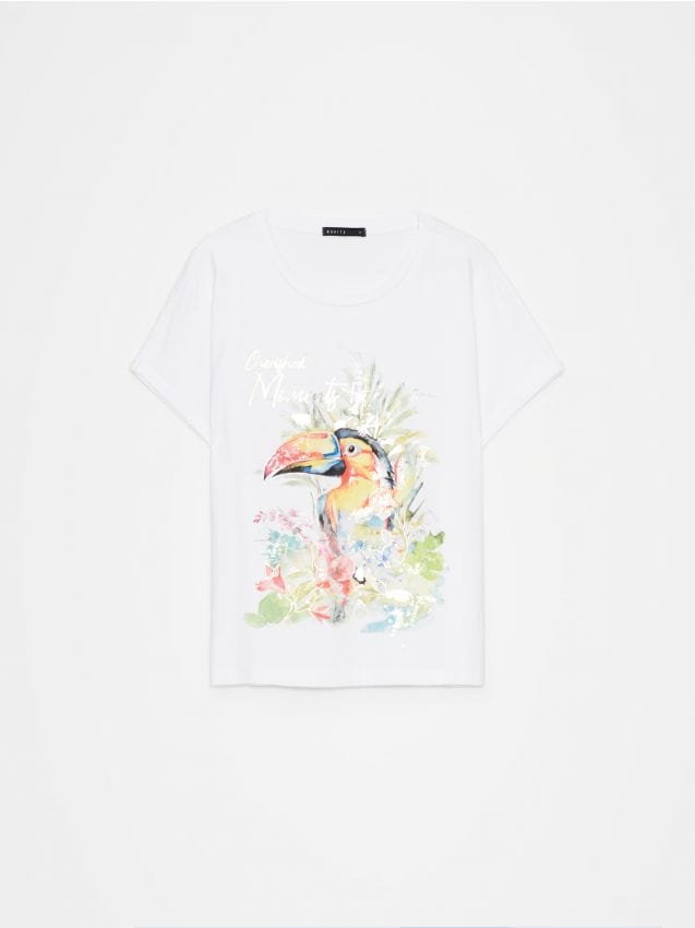 Mohito - T-shirt z printem - biały