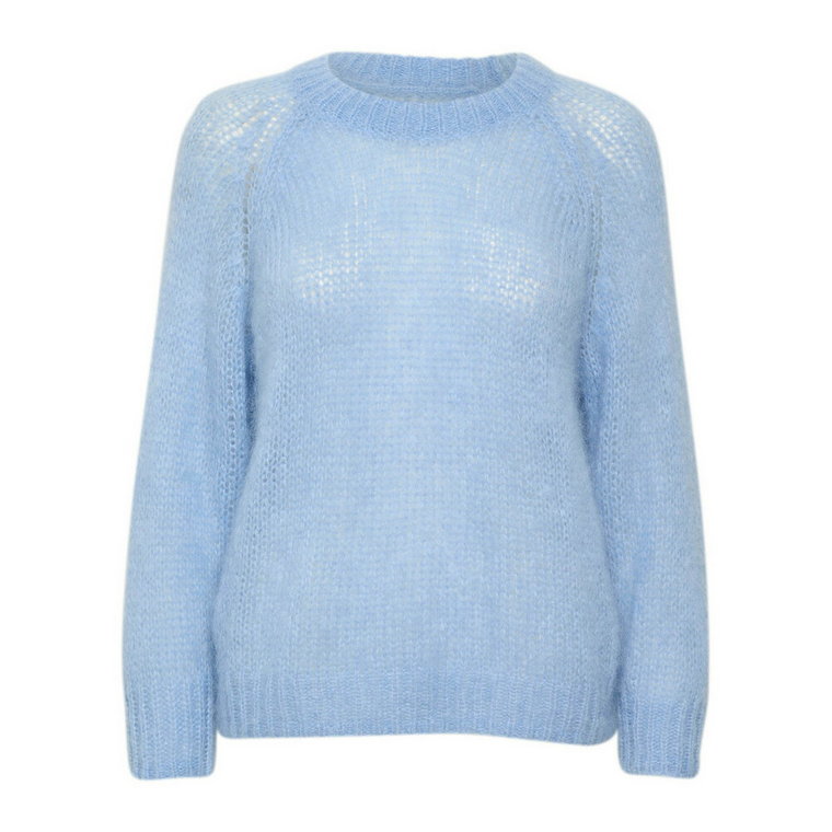 Sweter z Okrągłym Dekoltem - Rhonapw Pu Knit 30307143 Placid Blue Part Two