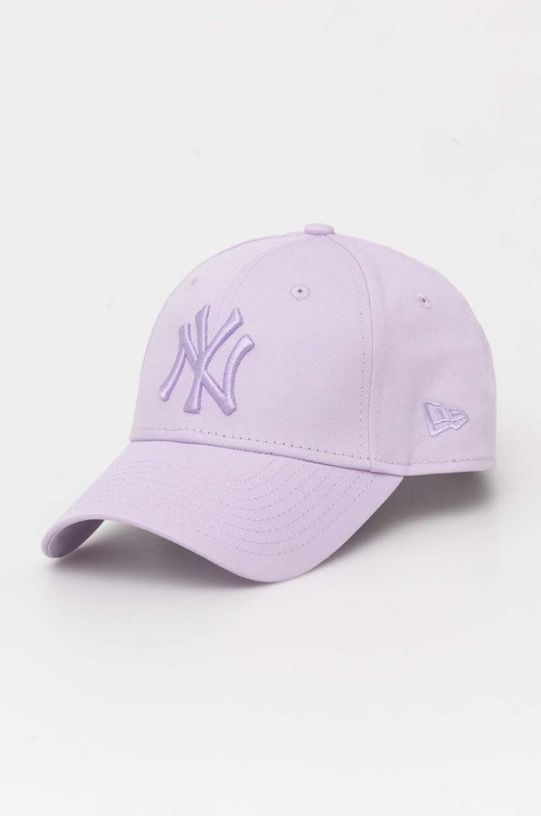 New Era czapka z daszkiem bawełniana kolor fioletowy z aplikacją NEW YORK YANKEES