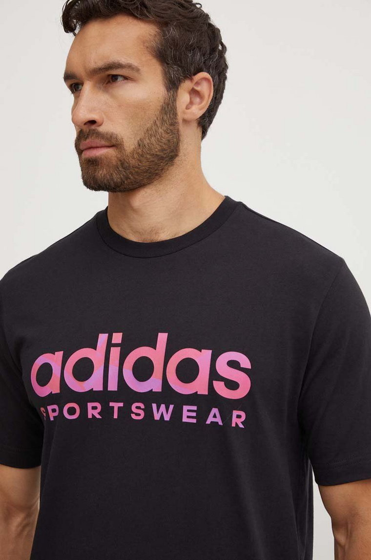 adidas t-shirt Tiro męski kolor czarny z nadrukiem IW2659