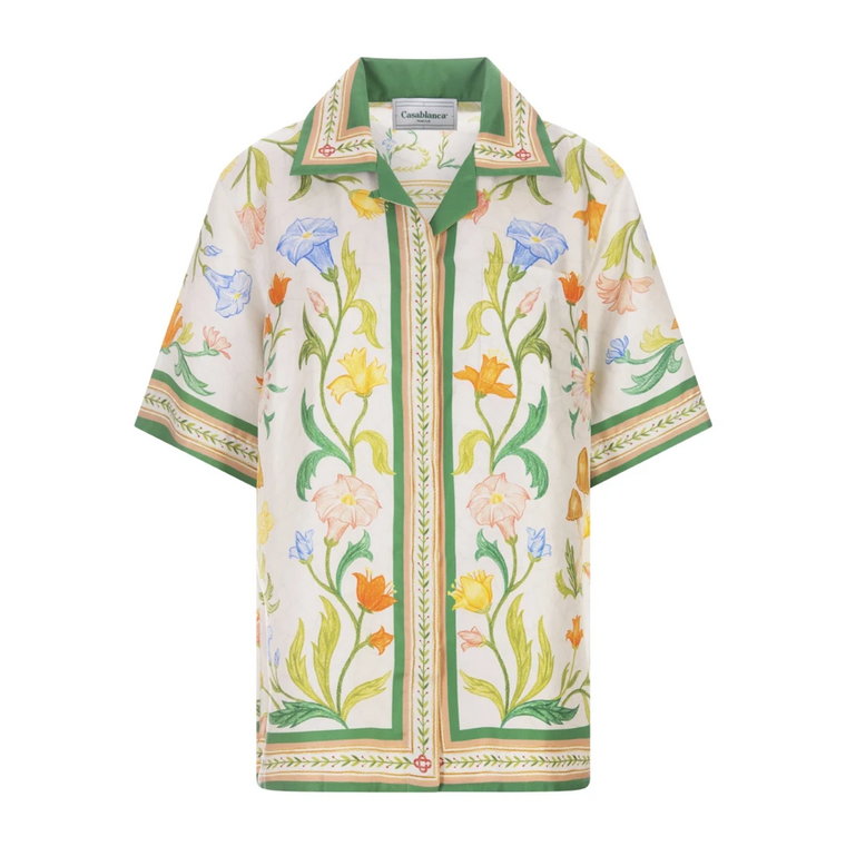 Jedwabna koszula z kwiatowym wzorem Casablanca
