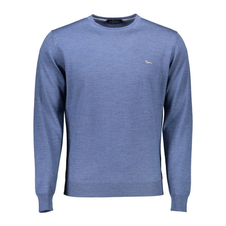 Niebieski Wełniany Sweter z Logo Harmont & Blaine