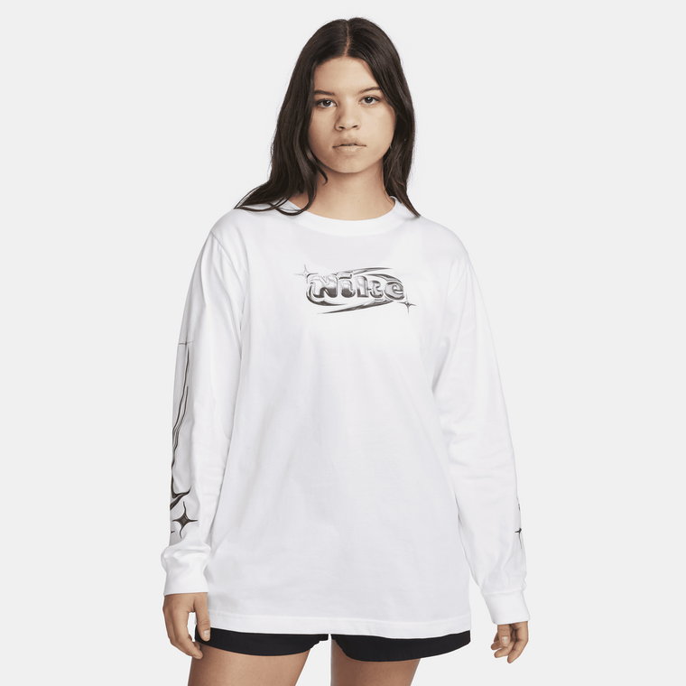 Damski T-shirt z długim rękawem Nike Sportswear - Biel
