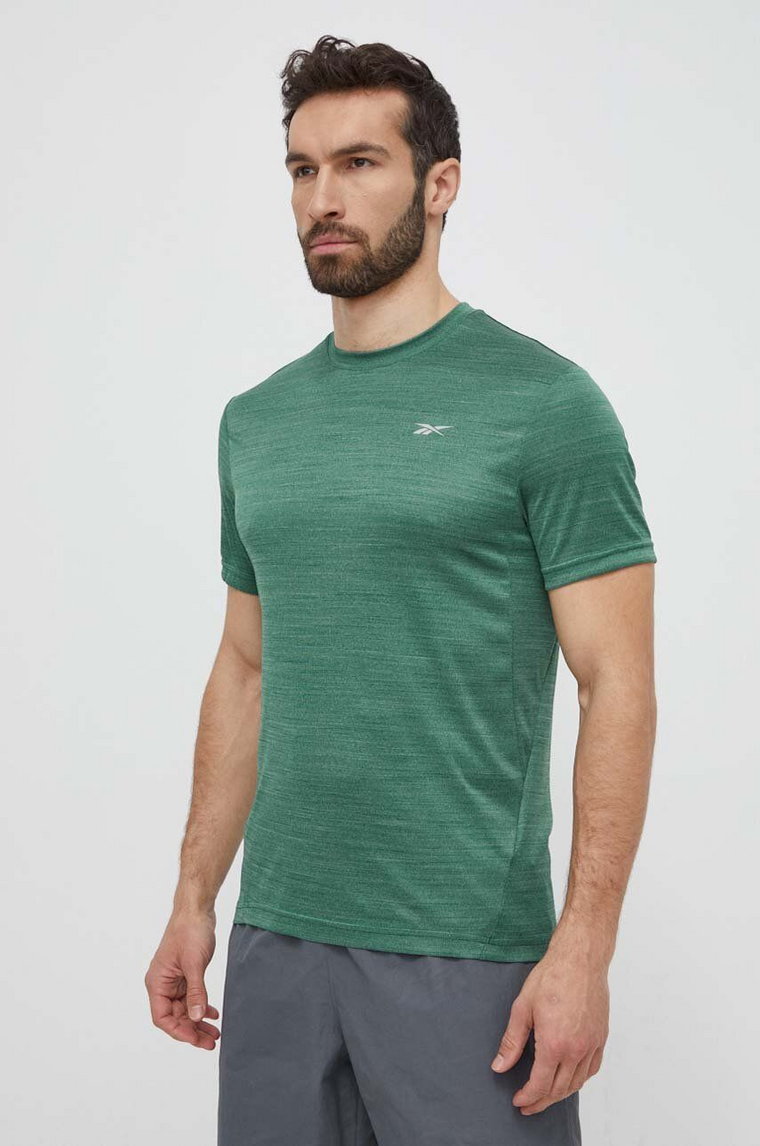 Reebok t-shirt treningowy Athlete kolor zielony gładki 100075604