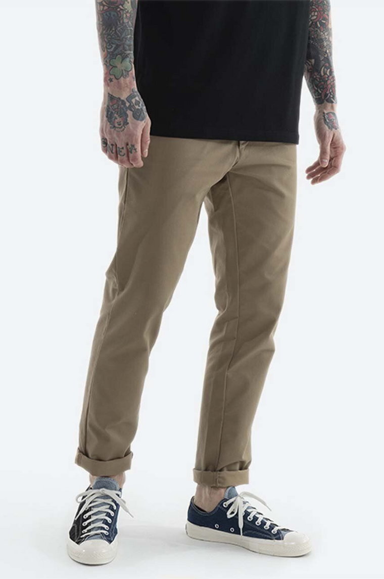 Carhartt WIP spodnie Sid Pant męskie kolor brązowy proste I003367.-DARK.NAVY