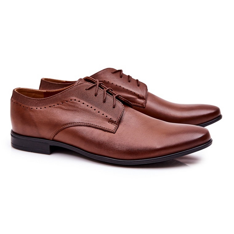 Bednarek Polish Shoes Eleganckie Skórzane Półbuty Bednarek 724 Brązowe