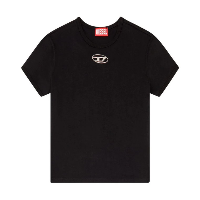 Czarna koszulka z logo Oval D Diesel