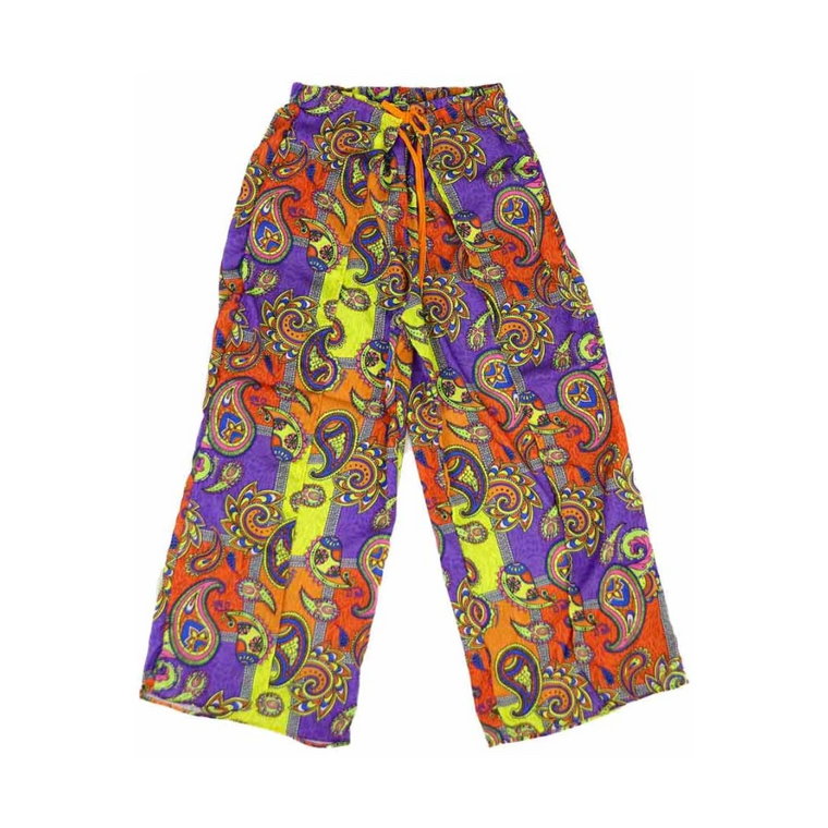 Kolorowe Spodnie z Szerokimi Nogawkami W Psychedelicznym Wzorem 4Giveness