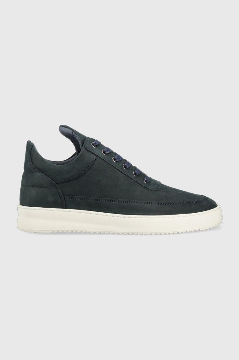 Filling Pieces sneakersy skórzane Low Top Ripple Nubuck 25122842001043 kolor granatowy