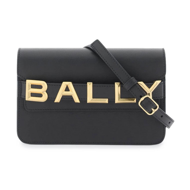 Crossbody z torebka z grained skóry z metalowym logo Bally