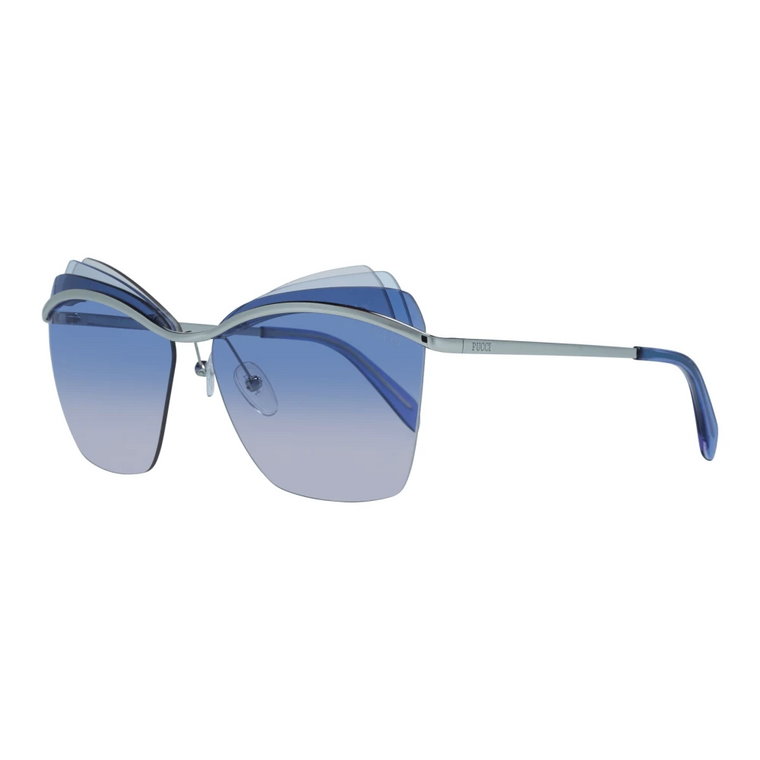 Srebrne Okulary Przeciwsłoneczne w stylu Cat Eye Emilio Pucci