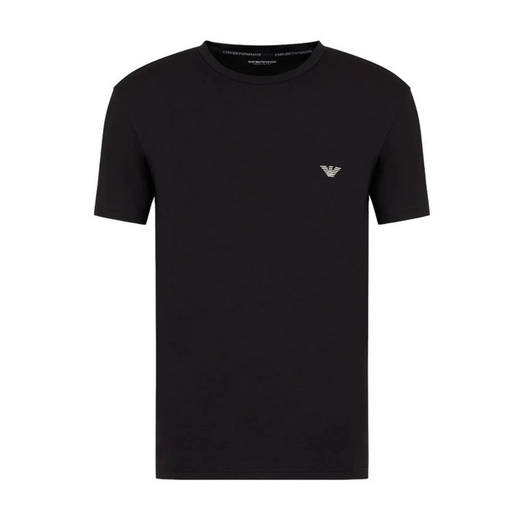 T-shirt z krótkim rękawem z kontrastowym logo Emporio Armani