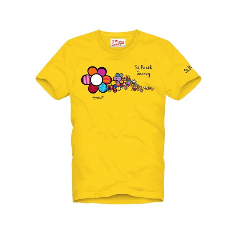 T-shirt z nadrukiem kwiatowym Groove z bawełny MC2 Saint Barth