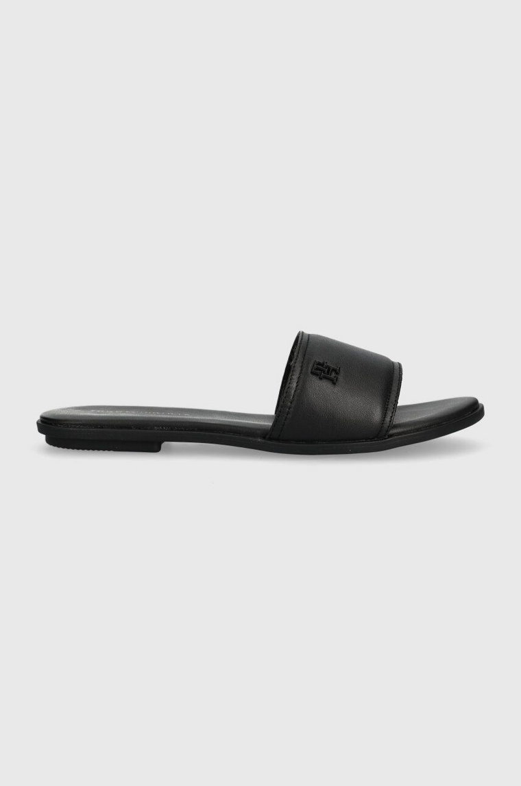 Tommy Hilfiger klapki skórzane POP COLOR MULE SANDAL damskie kolor czarny FW0FW07936