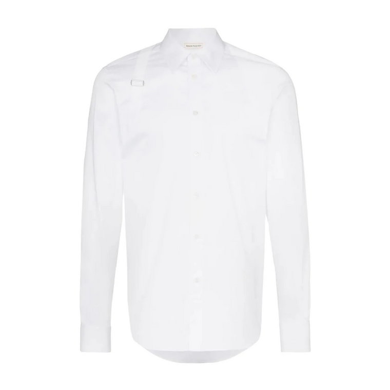 Koszula z Bawełnianym Harnesem - Rozmiar 17, Biały Alexander McQueen