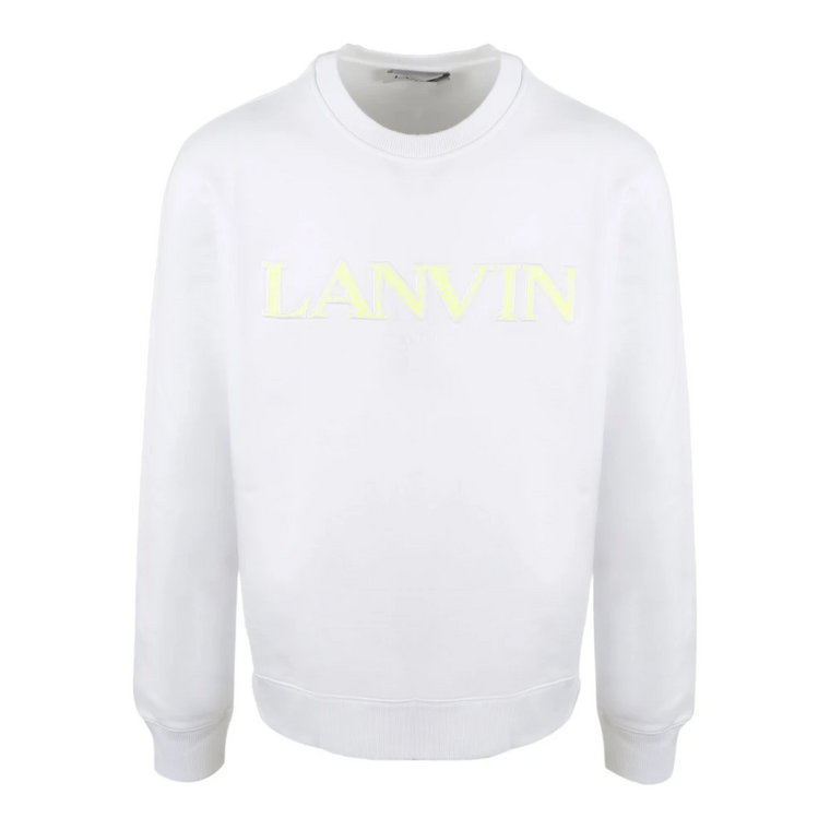 Biała Bawełniana Bluza z Haftowanym Logo Lanvin