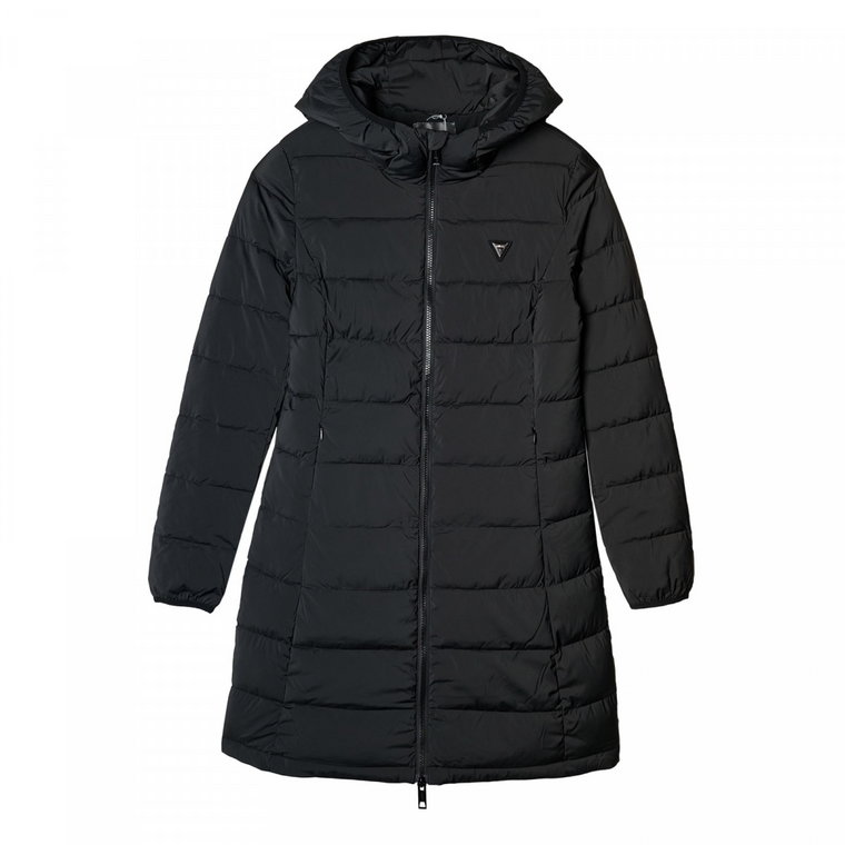 Damski płaszcz puchowy pikowany Guess New Aletta Long Puffer Jacket - czarny