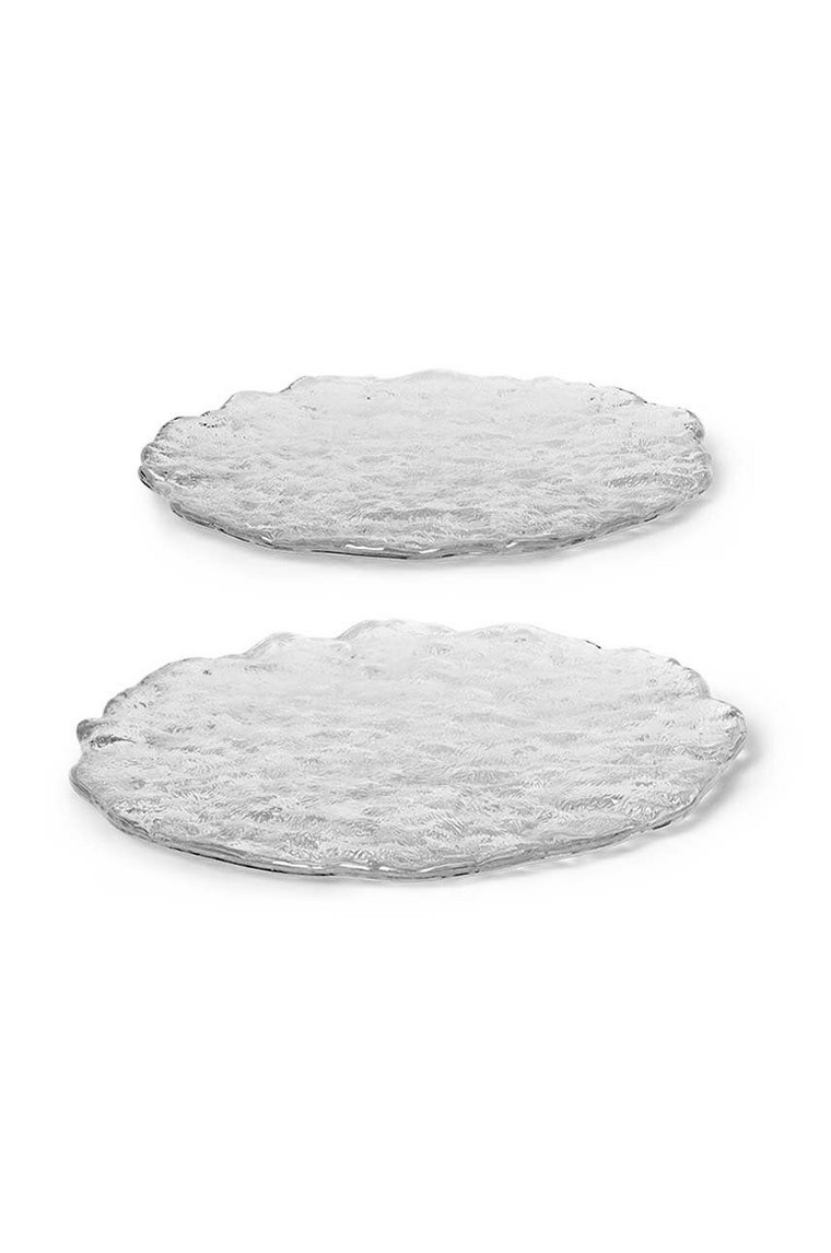 ferm LIVING zestaw talerzy Momento Glass Stones L 2-pack