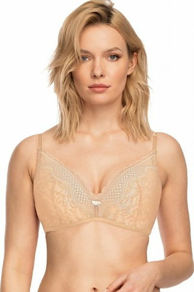 Plus Size Bra with Ferretti Soft Cups and Elegant Lace - Krisline CLARISA