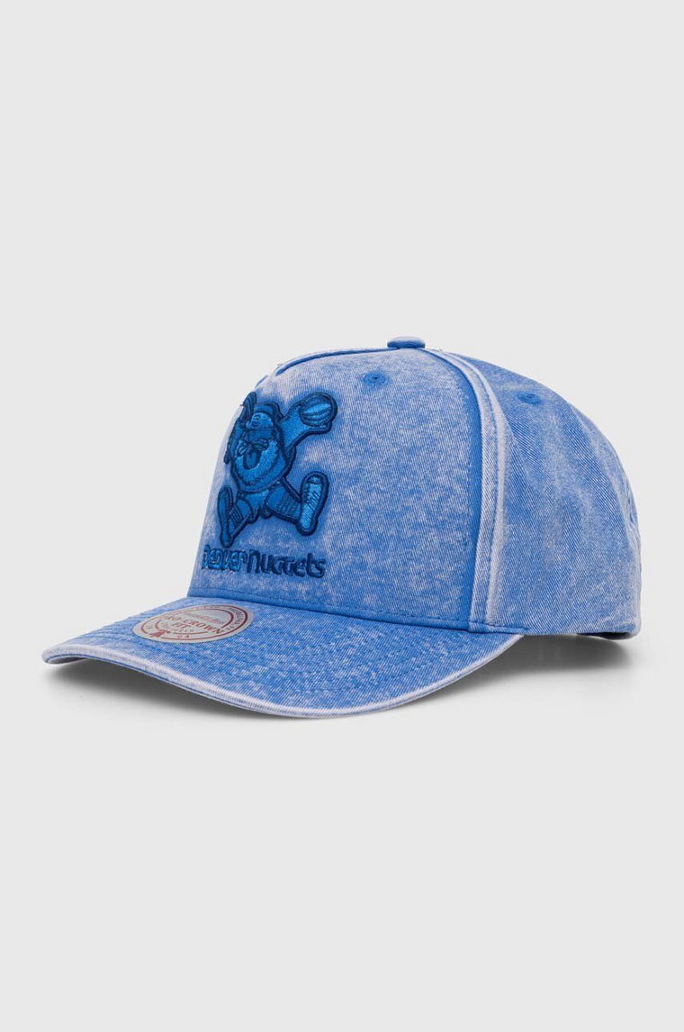 Mitchell&Ness czapka z daszkiem bawełniana Denver Nuggets kolor niebieski z aplikacją HHSS7503-DNUYYPPPBLUE