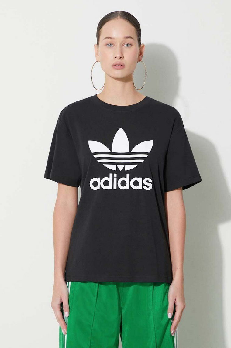 adidas Originals t-shirt Trefoil Tee damski kolor czarny IR9533