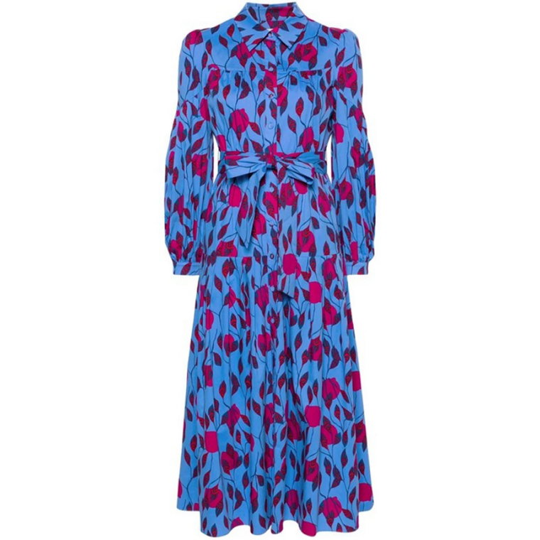 Midi Sukienka z Wzorem Liści Diane Von Furstenberg