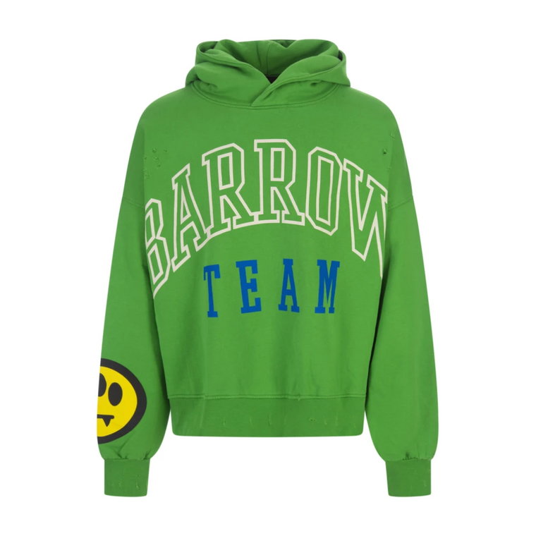 Zielony Sweter z Nadrukiem Logo Barrow