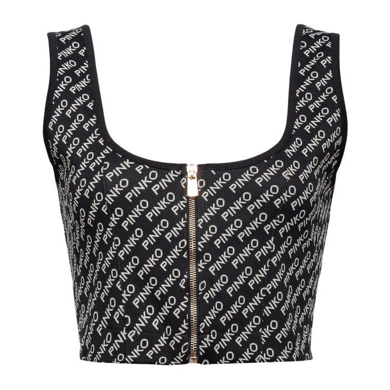 Crop top z logo Pinko