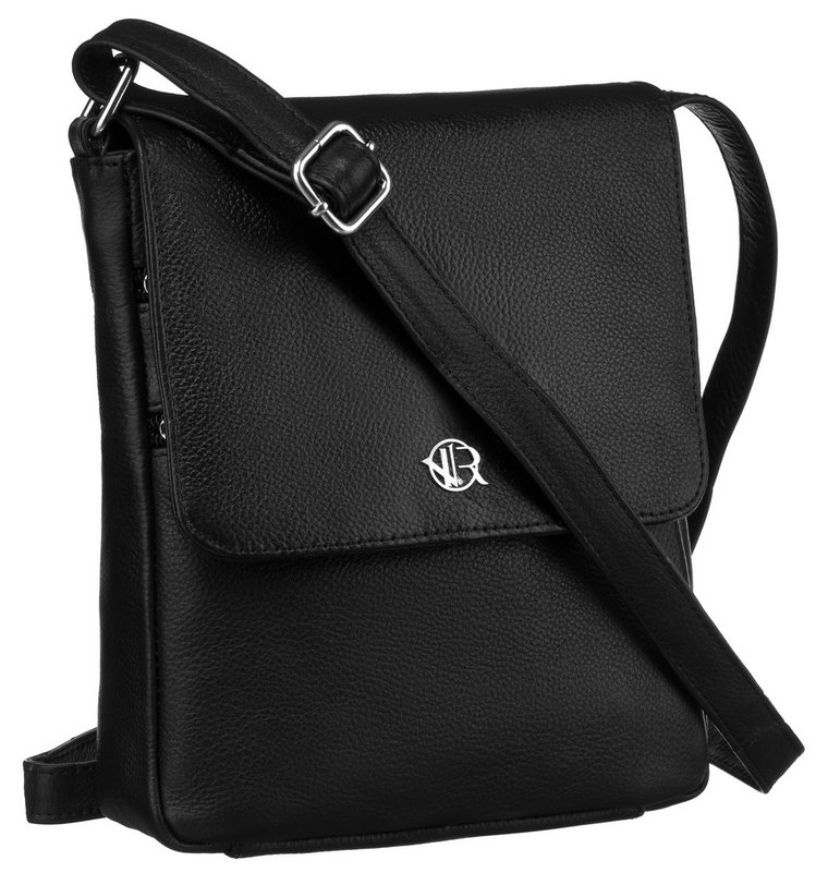 Torebka damska skórzana Rovicky mała listonoszka saszetka miejska crossbody, czarny