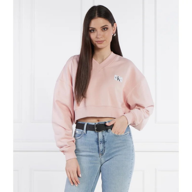 CALVIN KLEIN JEANS Bluza WOVEN LABEL | Cropped Fit