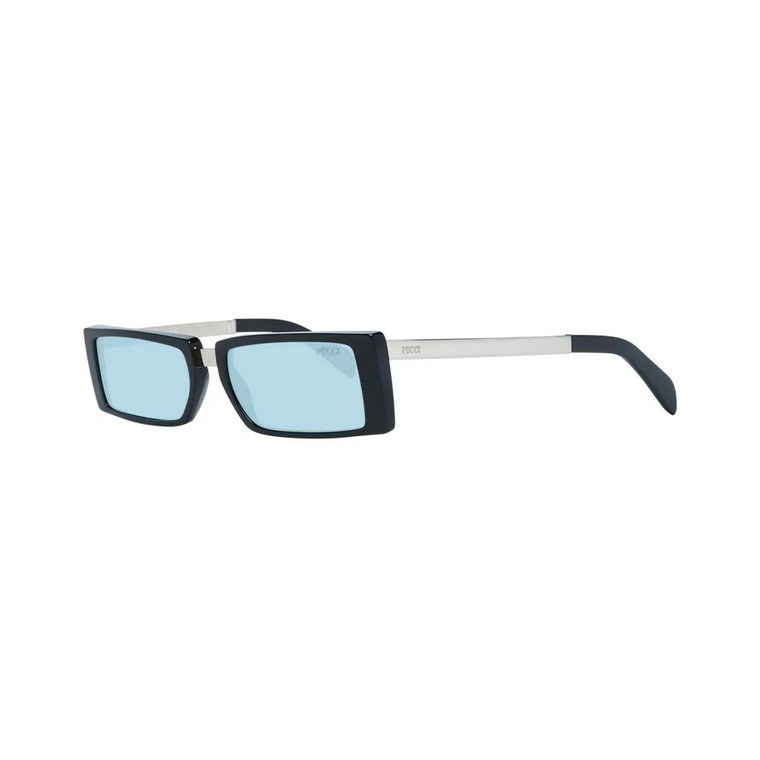 Czarne Okulary Przeciwsłoneczne z Turkusowymi Szkłami Emilio Pucci