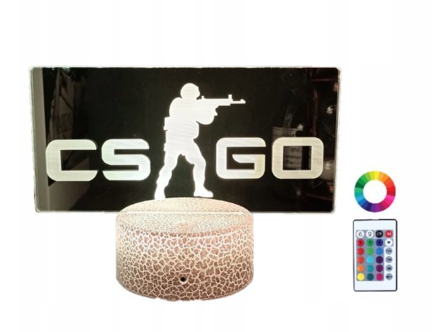 Lampka Nocna Cs Go Conterstrike 3D Led Grawer Imię