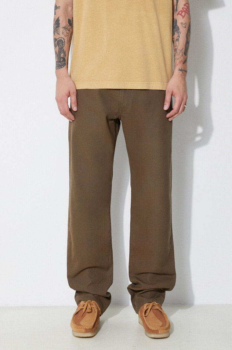 Filson spodnie bawełniane Dry Tin 5 Pocket Pant kolor zielony proste FMPAN0012