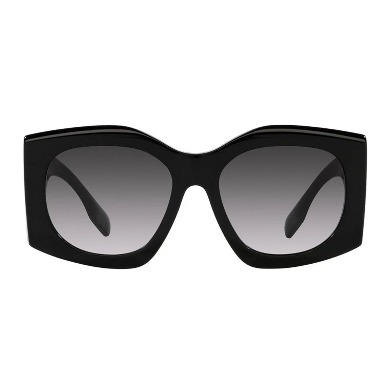 Okulary Przeciwsłoneczne Madeline z Oversized Czarną Oprawą i Gradientowymi Szkłami Szarymi Burberry