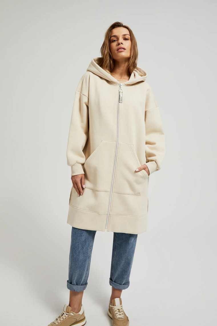 Bluza oversize z kapturem beżowa