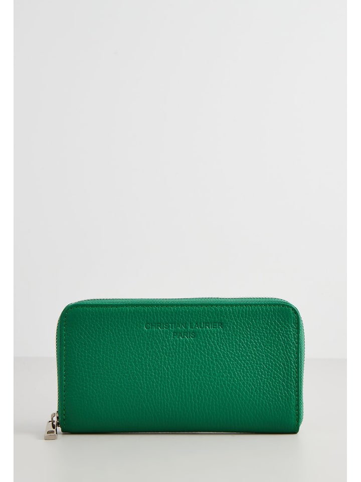 Christian Laurier Skórzany portfel "Mony" w kolorze zielonym - 19,5 x 10,5 x 3 cm