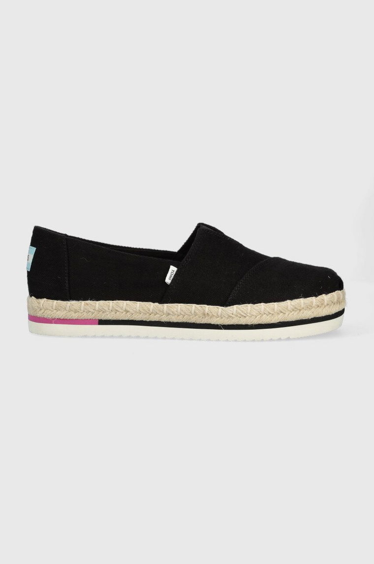 Toms espadryle Alpargata Platform Rope kolor czarny 10017831