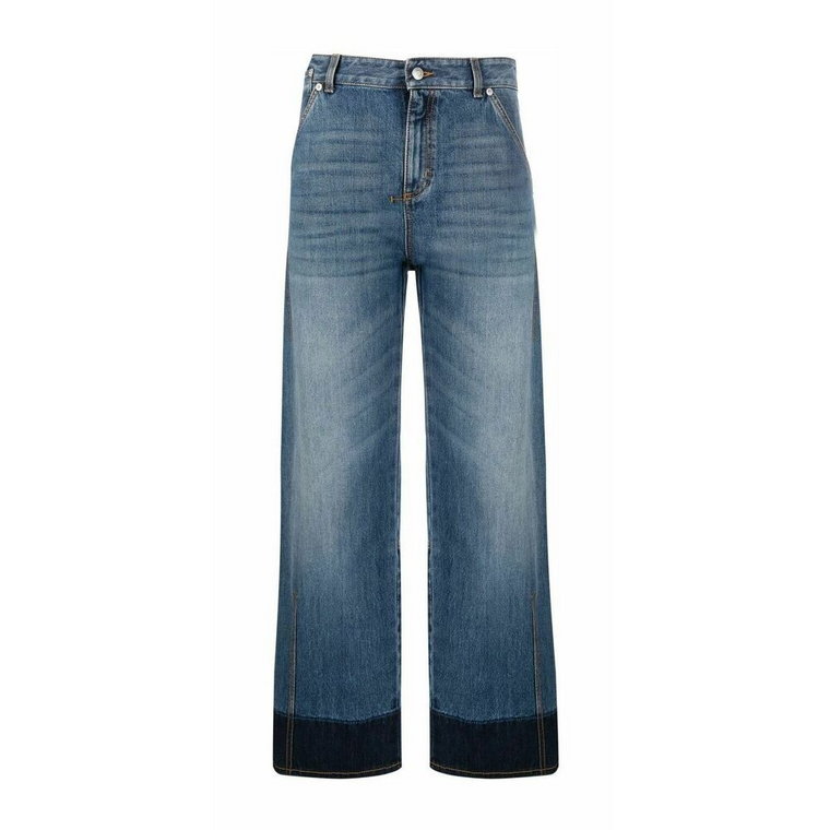 Bicolor Straight Leg Denim Jeans Alexander McQueen