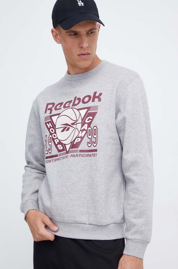 Reebok Classic bluza Basketball męska kolor szary z nadrukiem