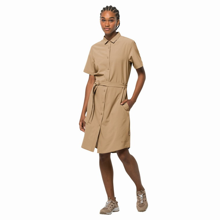 Sukienka Jack Wolfskin HOLIDAY MIDI DRESS sand storm - XS