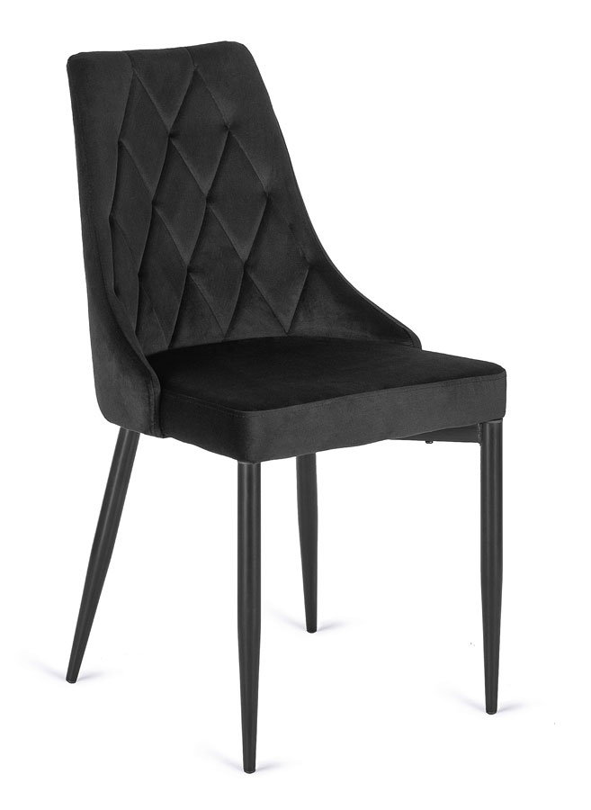 Czarne nowoczesne welurowe krzesło - Ziso