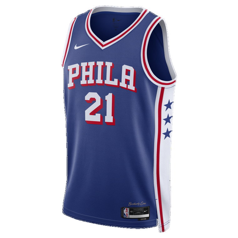 Koszulka męska Nike Dri-FIT NBA Swingman Joel Embiid Philadelphia 76ers 2023/24 Icon Edition - Niebieski